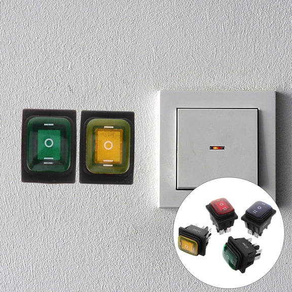LITINKIMI Waterproof Rocker Switch 6 Pins Assorted Color for Car Boat 4Pcs
