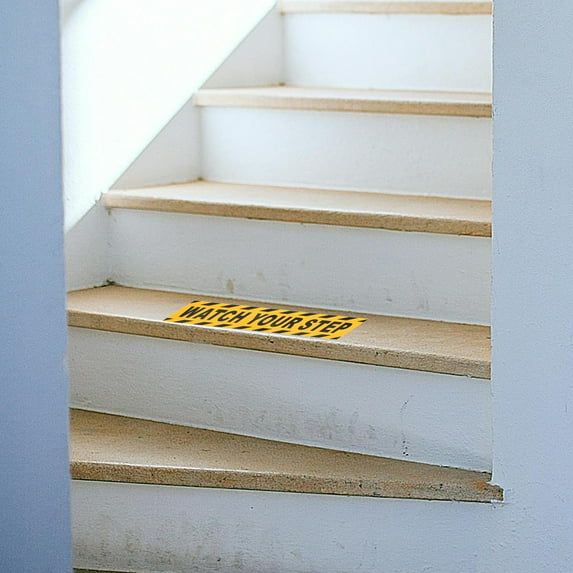 LITINKIMI 4Pcs Stair Tread Decals Black PVC Anti Slip Signs For Workplace Safety High Visibility Use