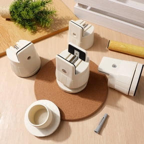 LITINKIMI White Plastic Furniture Lifts, Heavy Duty Adjustable Table Risers, Easy to Install, Set of 4 Pieces