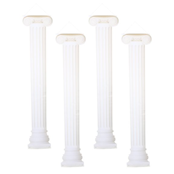 LITINKIMI 4Pcs Wedding Photo Backdrop with Beige Greek Column Decorations for Prom Party and Renaissance Fair