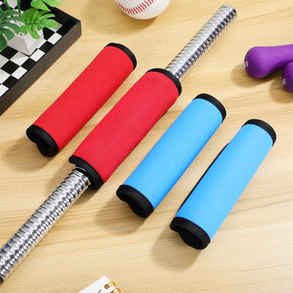 LITINKIMI 4pcs Anti Slip Barbell Weight Cover Polyester Red Pull Up Handle Pads For Gym Use
