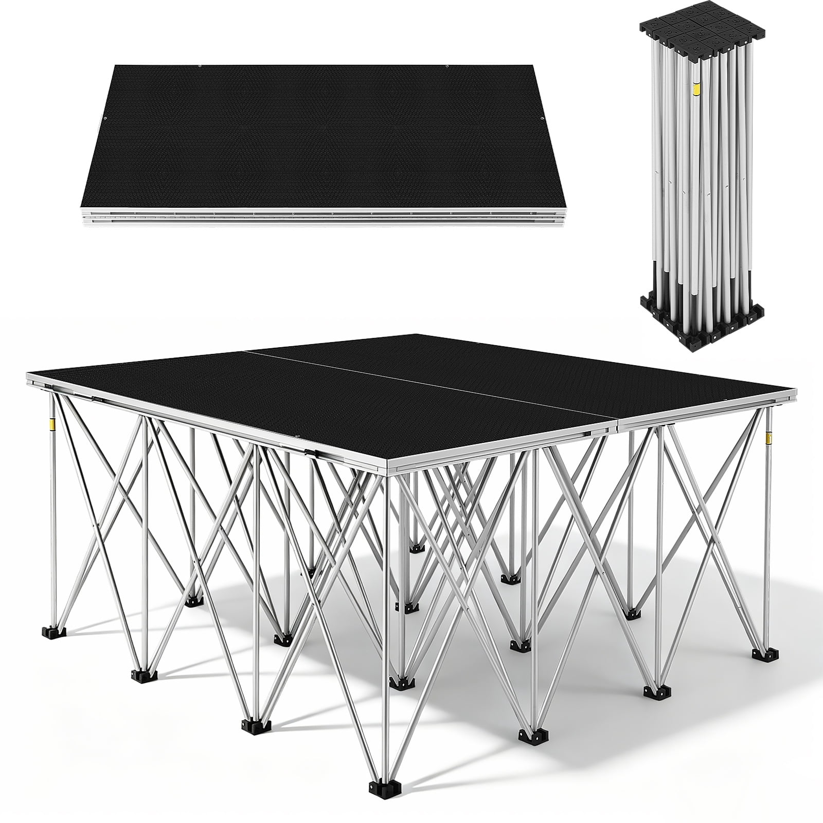 Collapsable Platform Stage LITINKIMI 4x4 Ft Folding Stage Platform, Portable Event Stage for Party ...