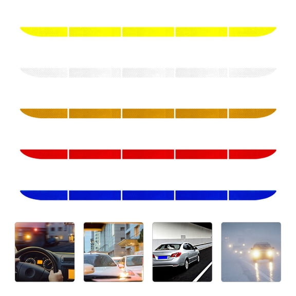 LITINKIMI 5 Sets Car Reflective Stickers in Assorted Colors, Easy to Apply, Anti-Scratch Night Safety Decals