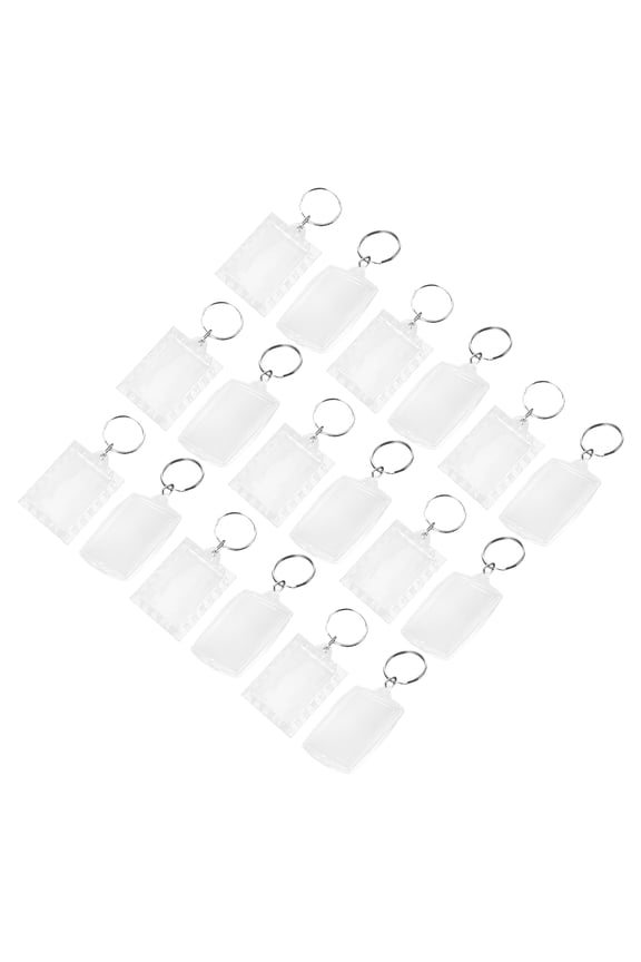 50Pcs Acrylic Photo Insert Keychains Transparent Keychain Picture Holder Bulk
