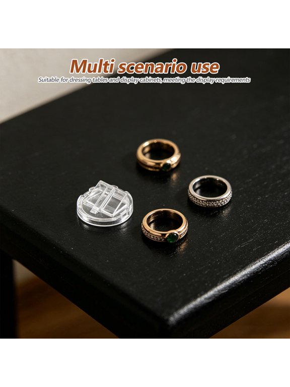 50Pcs Clear Acrylic Ring Display Rack Stable Single Ring Holder for Boutique and Market Use