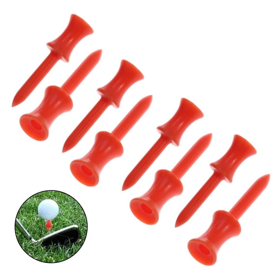 LITINKIMI 50Pcs Orange Castle Tees Plastic Golf Tees for Practice Consistent Height and Easy Spotting
