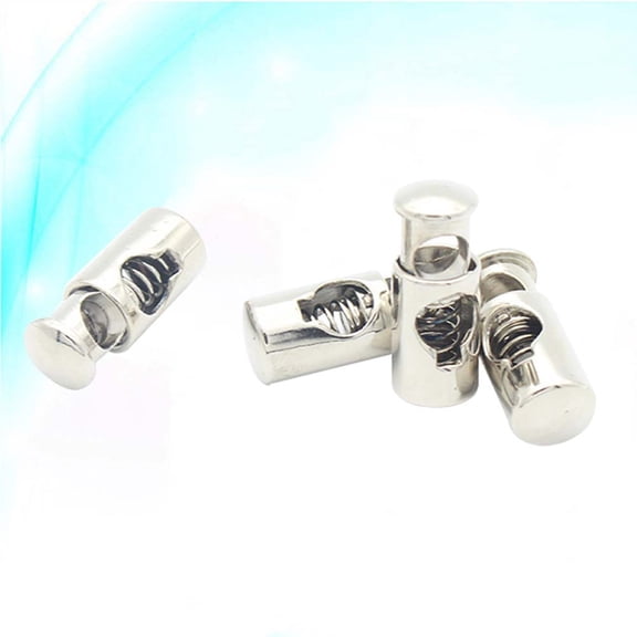 LITINKIMI 50Pcs Plated Silver Metal Stopper Cord Locks for Secure Cord Management and Hanging Applications