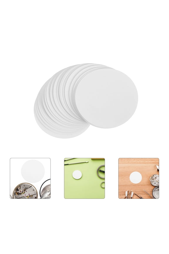 50Pcs White Watch Dial Screen Protector Films Removable Static Protective Sheets for Repairs