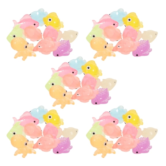 LITINKIMI 50Pcs Resin Tiny Ocean Animal Figures Glow in The Dark Micro Landscape Accessories for Garden