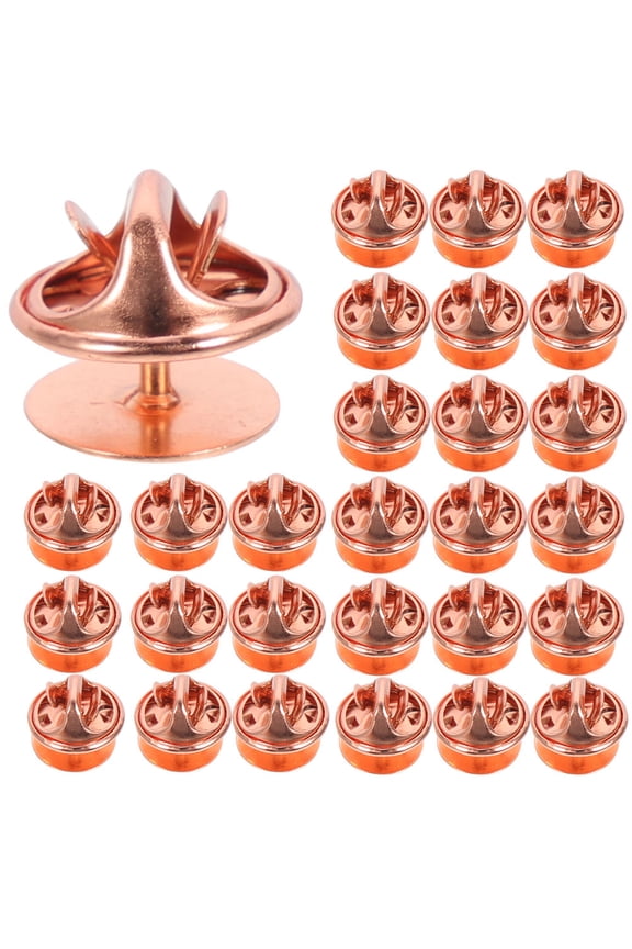50Sets Rose Plated Gold Locking Pin Backs for Enamel Pins and Tie Tacks No Tool Needed