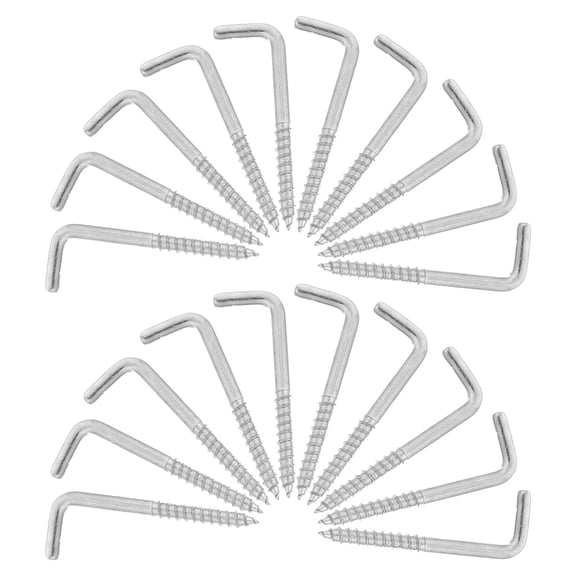 LITINKIMI 50pcs Stainless Steel Screw-In Hooks, L Shape 2 Inch Wall Hooks