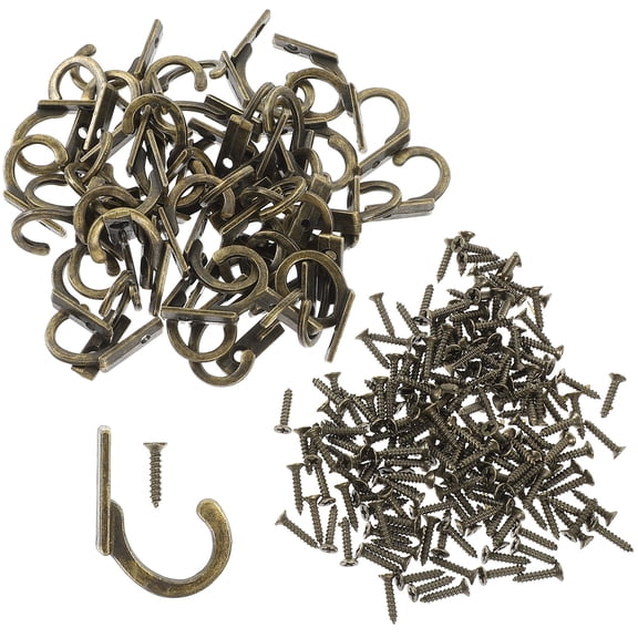 LITINKIMI 58Pcs Wall Mounted Coffee Mug Hooks Rustic Zinc Alloy Holder for Kitchen Use