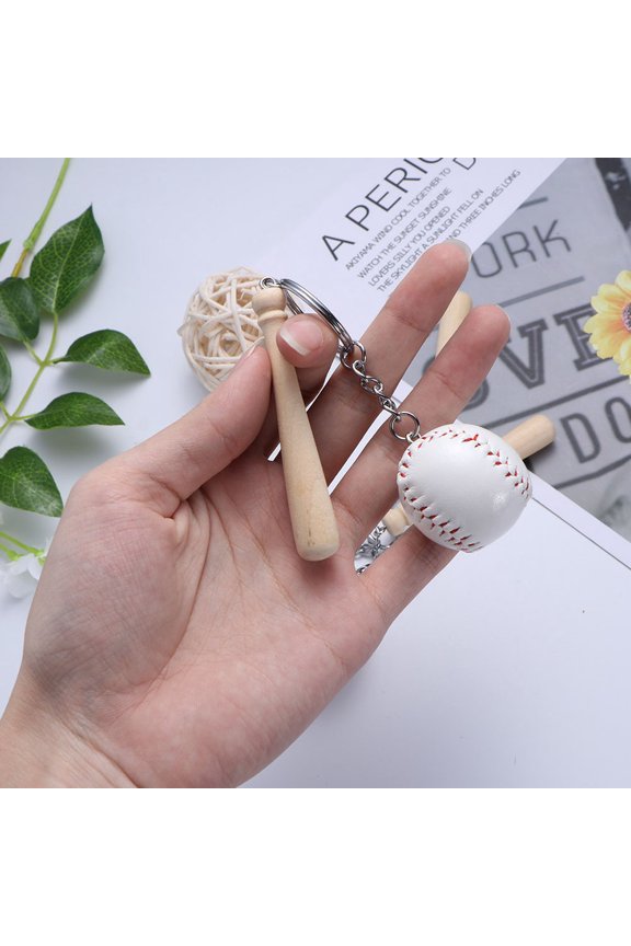 5-Pack Beige Baseball Shaped Keychains, and Practical Key for Everyday Carry and Decorative Use