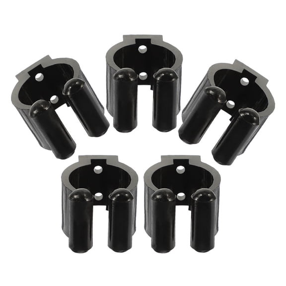 LITINKIMI 5Pcs Black Plastic Pool Stick Holders with Dual Hole Mounting for Durable Cue Storage