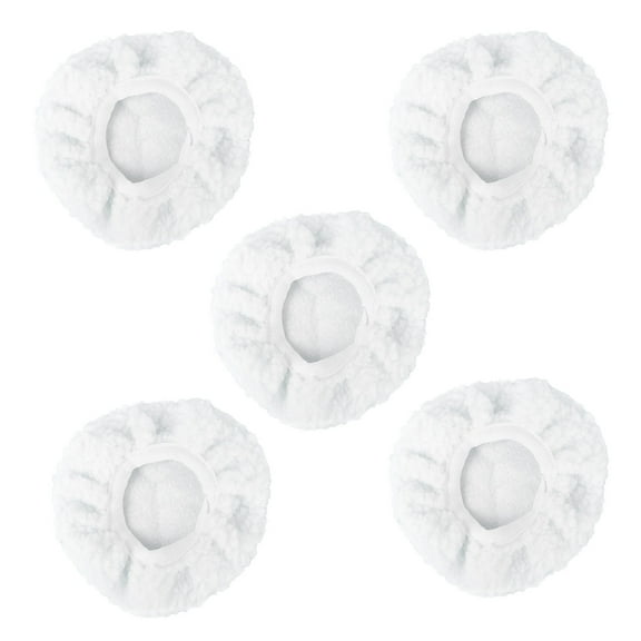 LITINKIMI 5-Pack Wool Fleece Buffing Bonnets 5-6 Inch Polishing Pads for Car Detailing and Auto Care