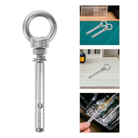 LITINKIMI 5Pcs Compact Stainless Steel Eye Bolts Hanger Heavy Duty Metal Hook for Versatile Hanging