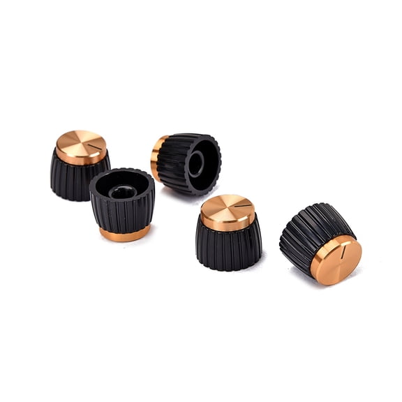 LITINKIMI 5Pcs Guitar Parts Amplifier Knobs Plated Gold Push on Durable Performance Fits 800 900 2000 Plexi
