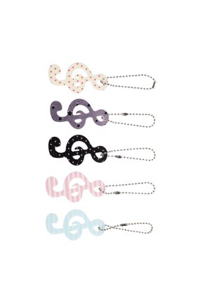 5Pcs Musical Symbol Keychain Set Acrylic Music Pendant Charms for Bag Decoration