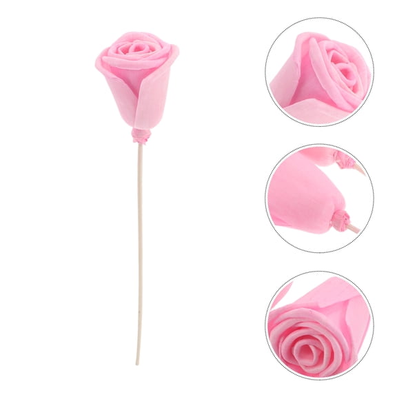 LITINKIMI 5Pcs Pink Reed Diffuser Flowers Decorative Paper Scented Sticks for Bathroom and Bedroom