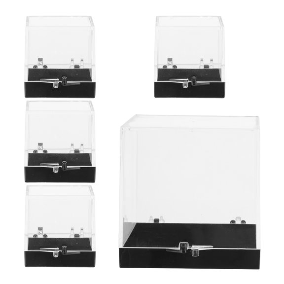 LITINKIMI 5Pcs Rock Display Organizer Clear Plastic Case Portable and Lightweight Storage Box