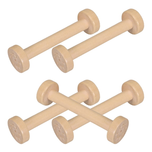 LITINKIMI 5Pcs Rustic Wooden Textile Bobbins Khaki Color for Craft Macrame Jewelry and Ribbon