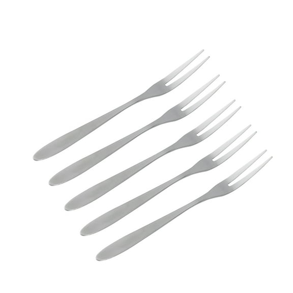 LITINKIMI 5Pcs Plated Silver Cocktail Forks Stainless Steel Fruit Picks for Appetizers