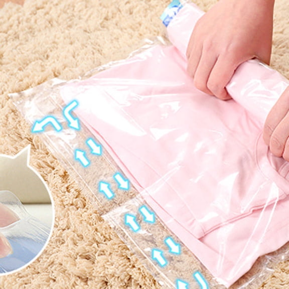LITINKIMI 5Pcs Transparent Clothes Storage Vacuum Bag Space Saver Organizer Suitable for Handheld Pump