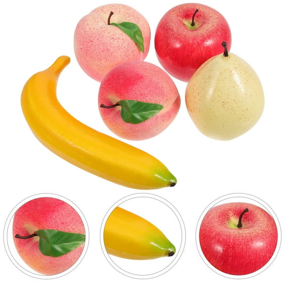 LITINKIMI 5Pcs Vivid Artificial Fruits for Home Table Centerpiece Decor Assorted Colors
