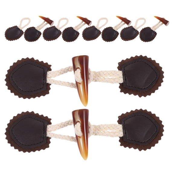 LITINKIMI 6 Pairs Toggle Fasteners For Coats Black Cotton Rope Decorative Closure For Bags