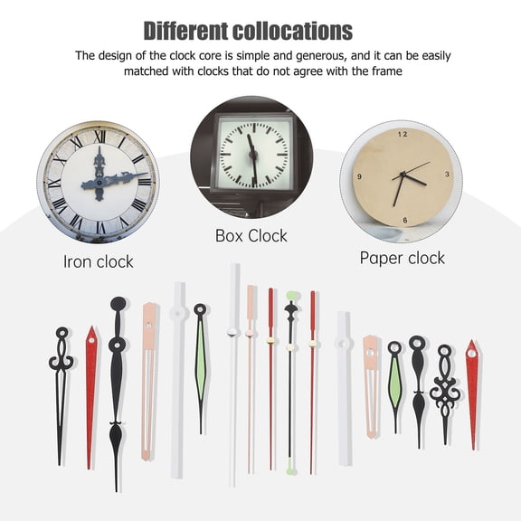 LITINKIMI 6 Sets Round Clock Mechanism High Torque Plastic Assorted Color