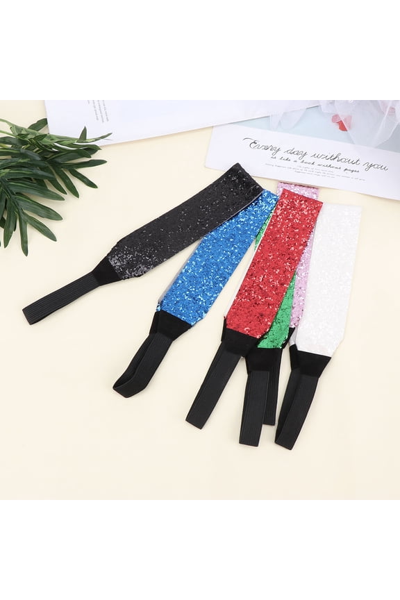 6PCS Sequin Hair Band Cloth Sparkly Headbands For Women In Birthday Party