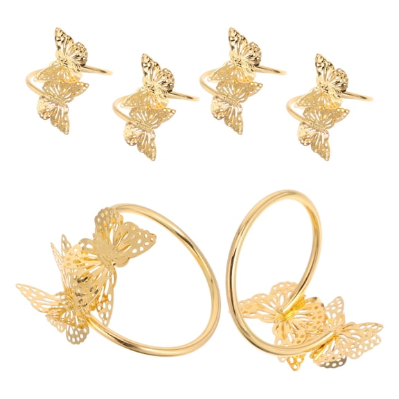 LITINKIMI 6Pcs Butterfly Drapery Holdbacks Metal Curtain Tiebacks Golden Window Holders