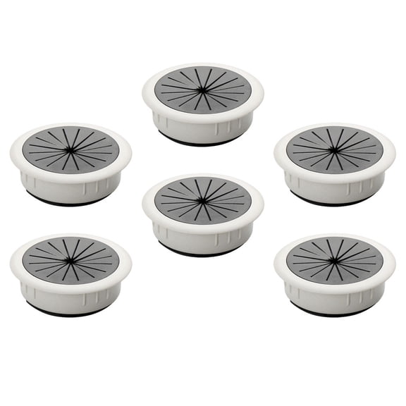 LITINKIMI 6Pcs Cable Wire Grommet White Desk Hole Cover Zinc Alloy for Tidy Computer and Office Cables