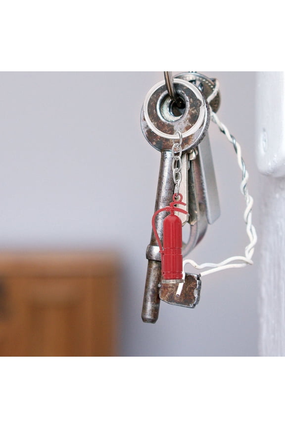 6Pcs Cute Keychains Bulk Red Alloy Firefighter Keyring For Daily Use