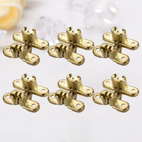 LITINKIMI 6Pcs Drop Leaf Table Hinge Golden Zinc Alloy Invisible Hinge For Home Improvement