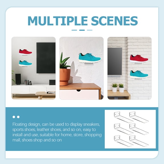 LITINKIMI 6pcs Shoe Display Shelf Floating Design Acrylic for Shoes for Fan Gear