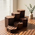 LITINKIMI 6Pcs Natural Coffee Wood Hexagon Display Stand for Desk ...