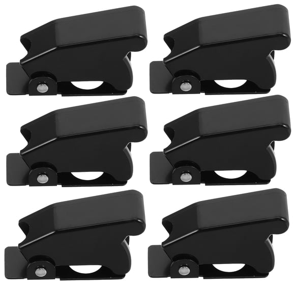 LITINKIMI Stylish Black Toggle Switch Guard, Plastic Iron, Easy Install - 6Pcs