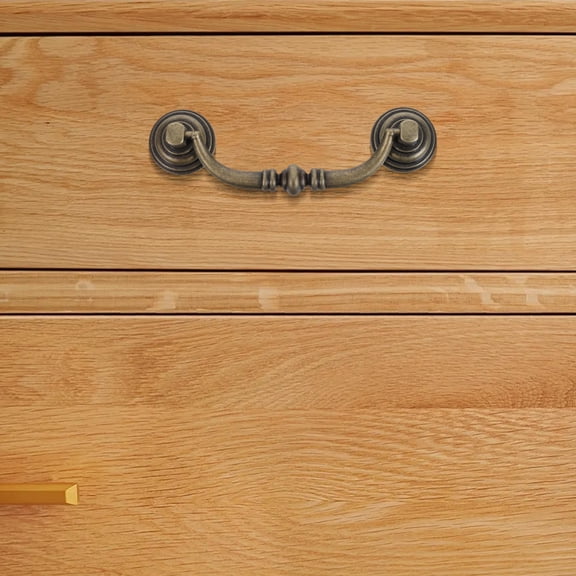 LITINKIMI 6Pcs Rustic Vintage Kitchen Cabinet Pulls Light Brown Double Hole Drawer Handles