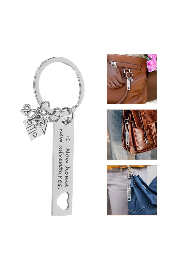 6Pcs Stainless House Shaped Keychains for New Home Key Rings and Keepsakes