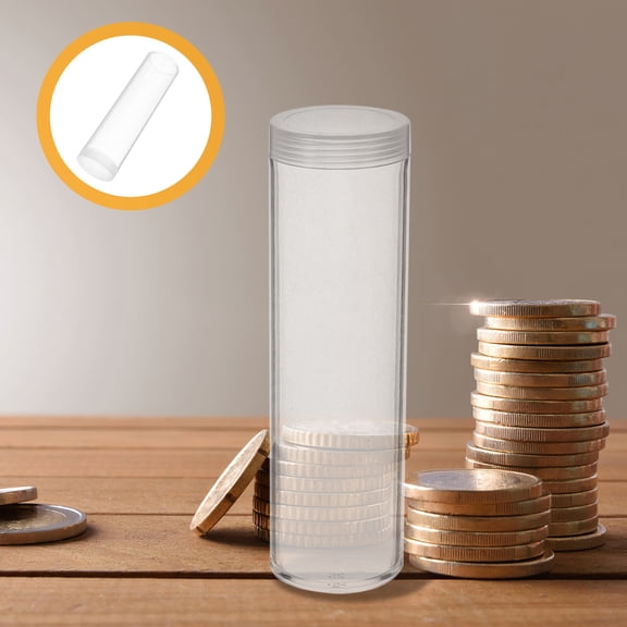 LITINKIMI 6Pcs Transparent Coin Holder Tubes with Sealed Caps for Safe and Portable Coin Storage