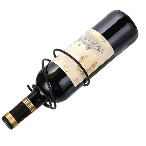 LITINKIMI 6Pcs Wall Mounted Wine Rack Iron Bottle Holder Black Spiral Design for Secure Wine Storage