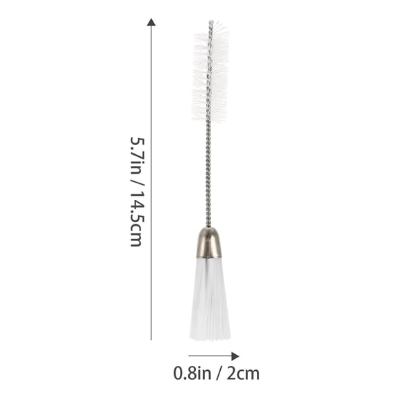 LITINKIMI Double-Ended Sewing Machine Brushes, White, Metal and Nylon, Fine Bristles, 6Pcs