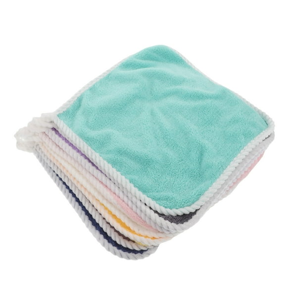 LITINKIMI 8Pcs Assorted Color Flannel Bathroom Hand Towels with Loop Soft Absorbent Face Washcloths