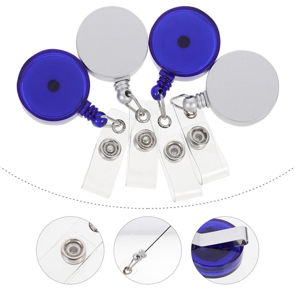 LITINKIMI 8Pcs Blue Work Badge Clip Universal Id Holder for Students and Outdoor Activities