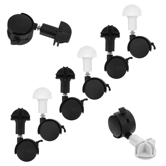LITINKIMI Silent Pet Cage Wheels Assorted Color Plastic and Iron No Damage to Flooring Stable Safety Lock 8Pcs