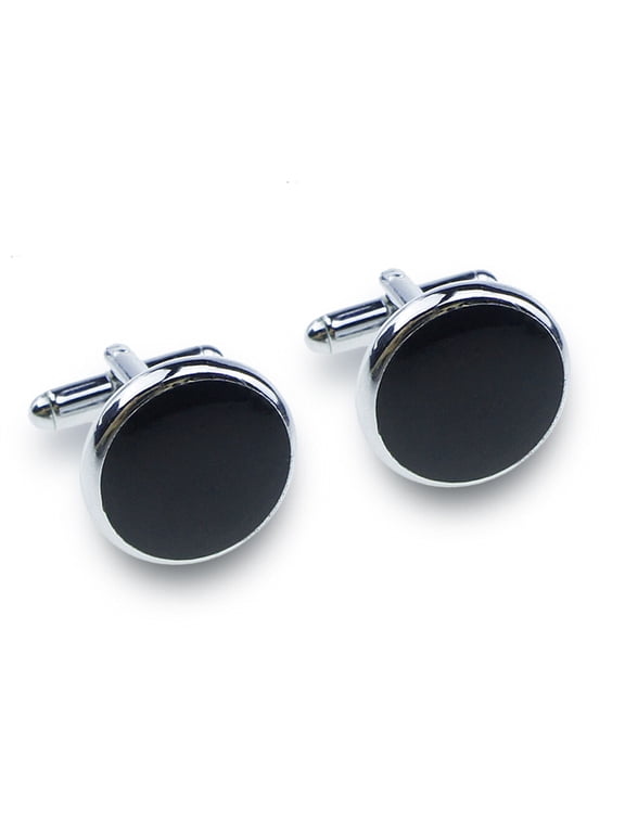 8Pcs Mens Cufflink Set Black with Button Studs for Suit Shirt Wedding Formal