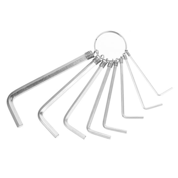 LITINKIMI 8Pcs Plated Silver Hexagon Wrench Set Heat Treated Steel for Bike Repair and Garage Workshop