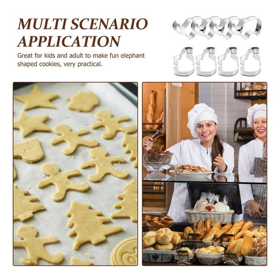 LITINKIMI 8Pcs Reusable Elephant Cookie Mold Metal Biscuit Cutter for Convenient Baking At Home