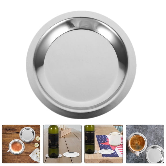 LITINKIMI 8Pcs Reusable Stainless Steel Wine Bottle Coasters with Anti Scalding Feature